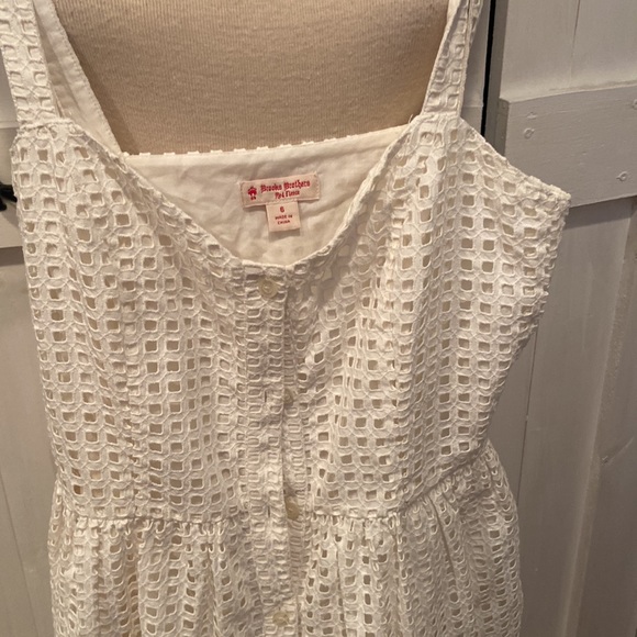 Brooks Brothers White Eyelet Cotton Blend Dress - Picture 2 of 4